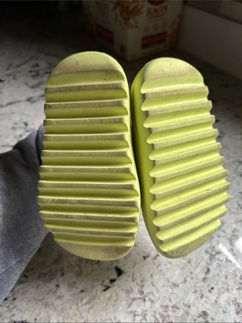 Yeezy Kids Slide Sandals in Neon Yellow